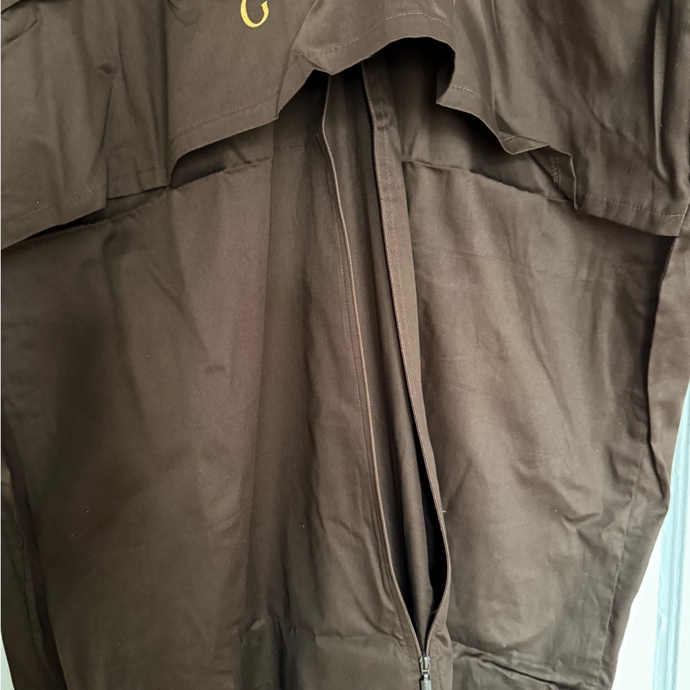 GUCCI Cotton Garment Bag Travel Bag Dust Bag Brown with Gold Letters Size 42 - Picture 3 of 4